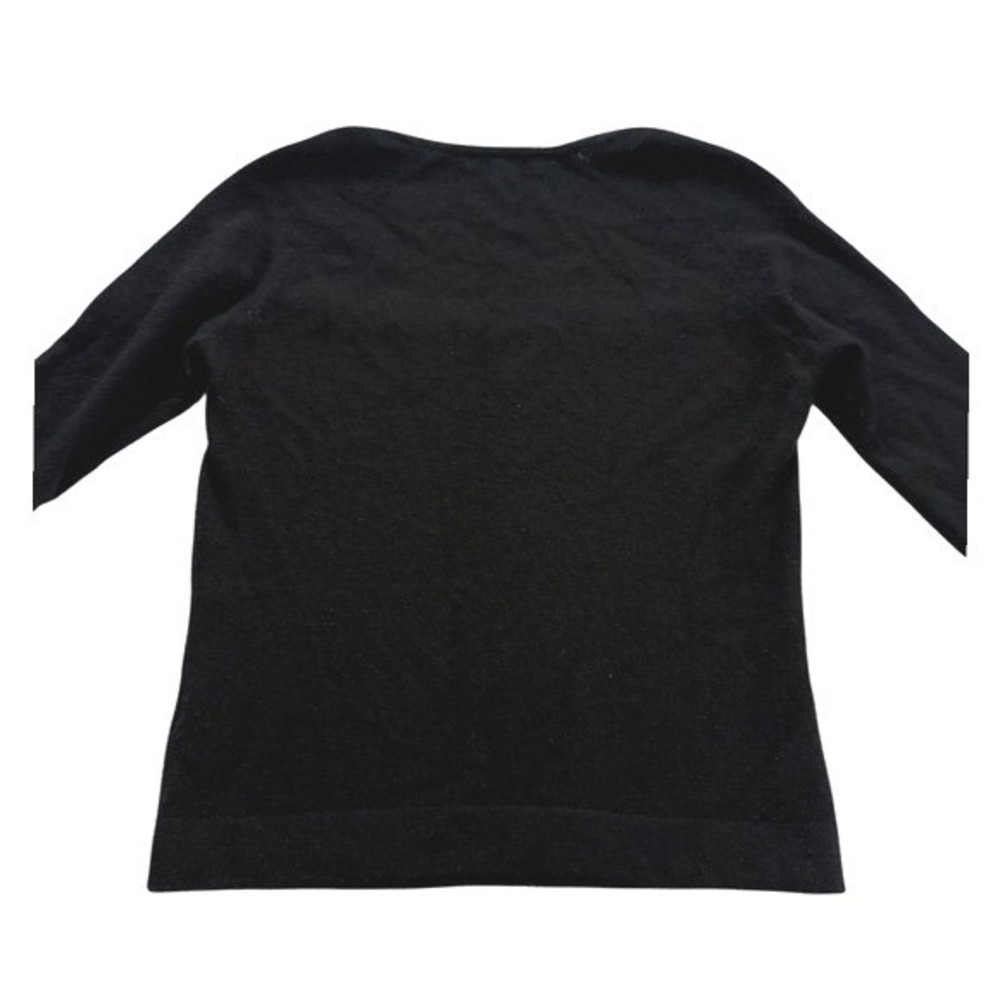 100% Cashmere Vintage GUESS Collection Black Square Neck Sweater M Quiet Luxury - Picture 3 of 7